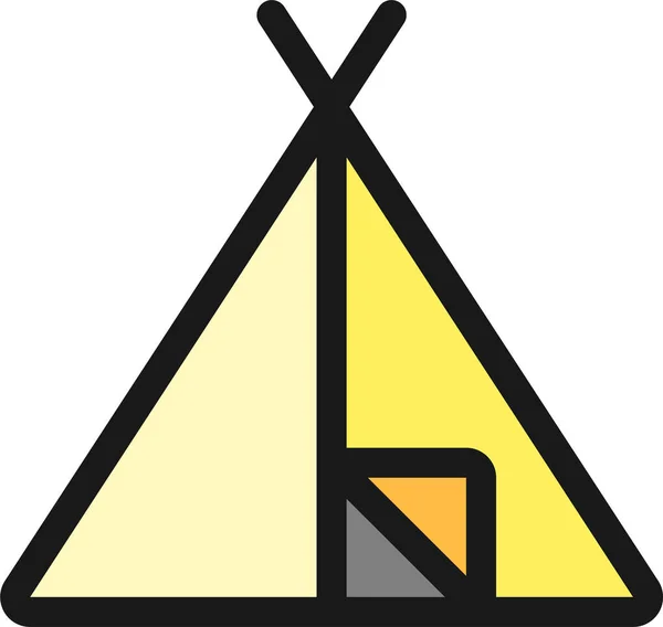 テントキャンプのファイル概要ファイル概要スタイルのアイコン — ストックベクタ