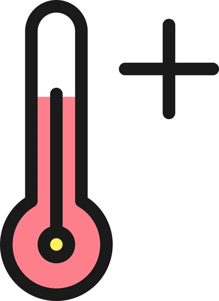 Температурний Термометр Плюс Піктограма Заповненої Лінії Стилю — стоковий вектор