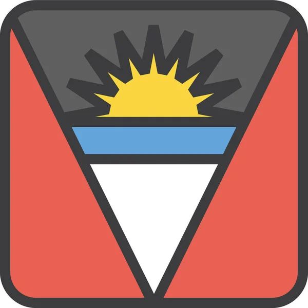 Antigua Barbuda Country Icon Filledoutline Style — 스톡 벡터