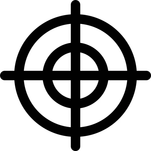 Cursor Ziel Fadenkreuz Symbol Umrissstil — Stockvektor