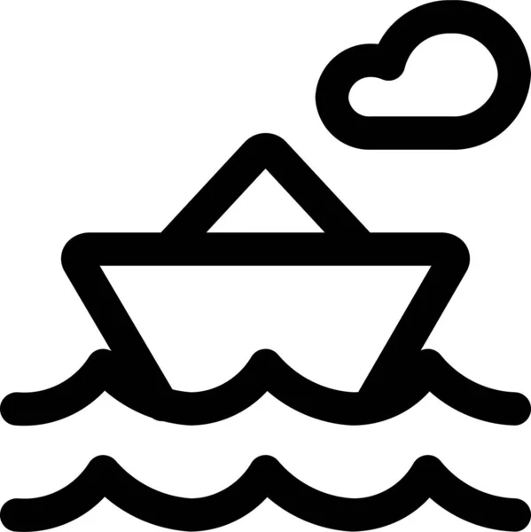 Ship Success Boat Icon Outline Style — Stock Vector