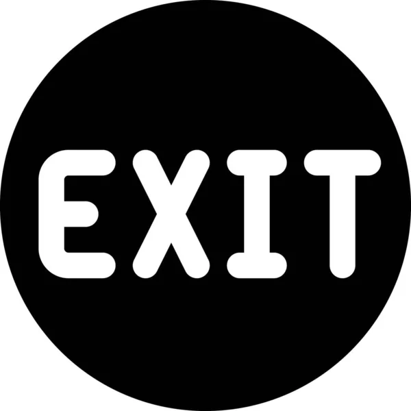 Sign Exit Signage Icon Solid Style — 스톡 벡터