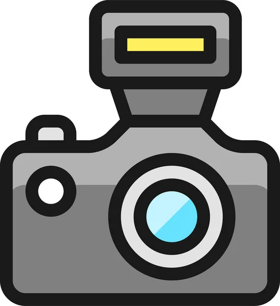 Camera Flash Filledoutline Icon Filledoutline Style — Stock Vector