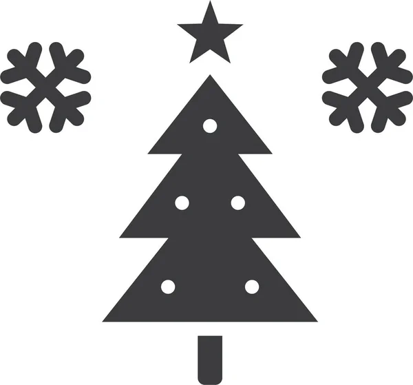 Vánoční Dekorace Sníh Ikona Pevném Stylu — Stockový vektor