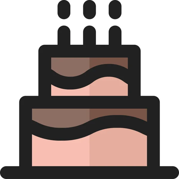 糕点生日蛋糕图标 以文件格式排列 — 图库矢量图片
