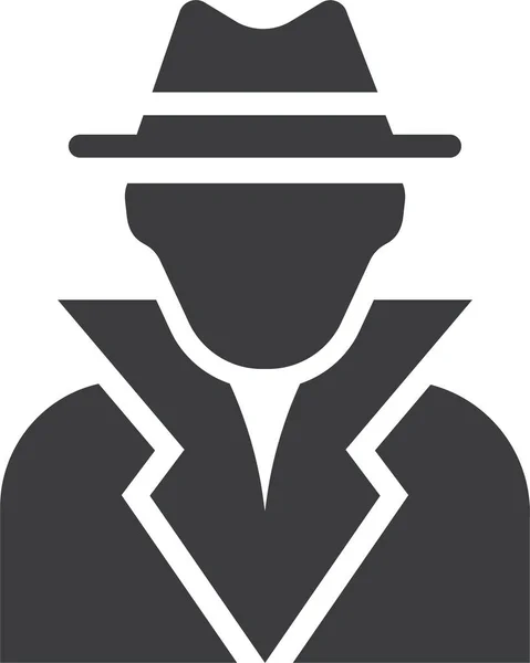 Avatar Jefe Criminal Icono Estilo Sólido — Archivo Imágenes Vectoriales