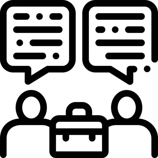 Businessmen Contract Conversation Icon Outline Style — Stock Vector