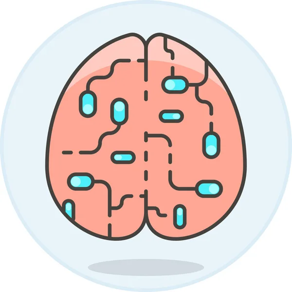 Icono Del Cerebro Artificial — Vector de stock