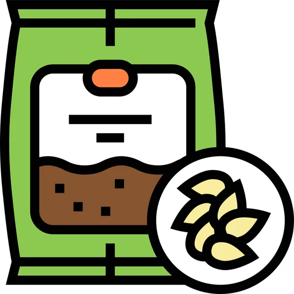 Ikona Sprzętu Ogrodniczego Nasion Stylu Filedoutline — Wektor stockowy