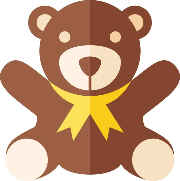 Bear Teddybär Flache Ikone Flachen Stil — Stockvektor