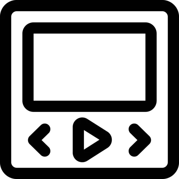 Webpage Play Icon Outline Style — ストックベクタ