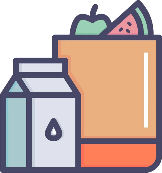 Alimentos Comestibles Icono Tienda Comestibles Estilo Filledoutline — Vector de stock