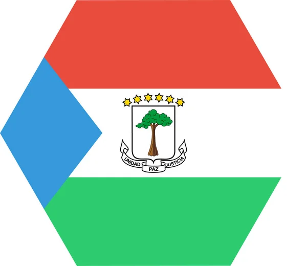 Χώρα Ισημερινή Σημαία Εικονίδιο Επίπεδη Στυλ — Διανυσματικό Αρχείο