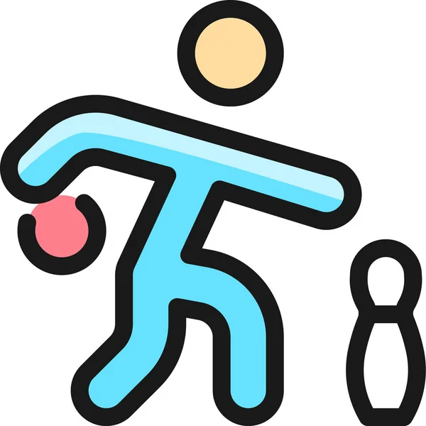 Bowlingspieler Filledoutline Symbol Filledoutline Stil — Stockvektor