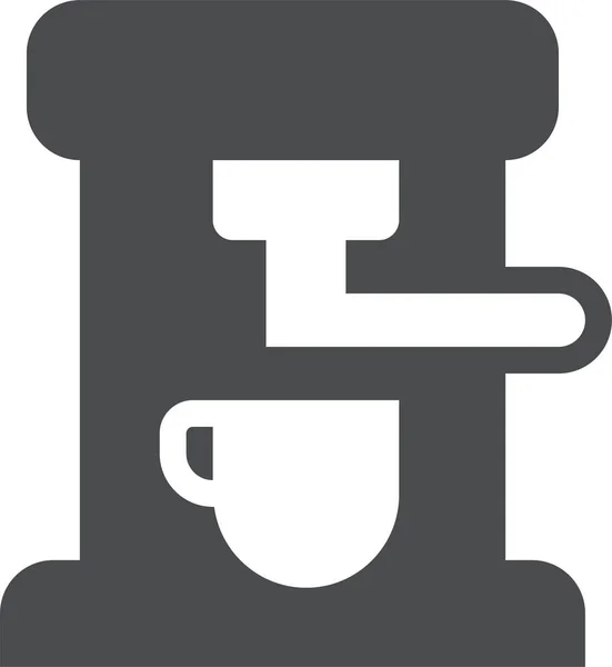 Espresso Machine Cafe Icon Solid Style — Stock Vector