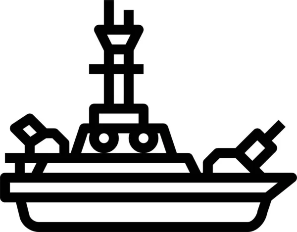 Slagskepp Militär Skeppsikon Kategorin Fordonstransport — Stock vektor