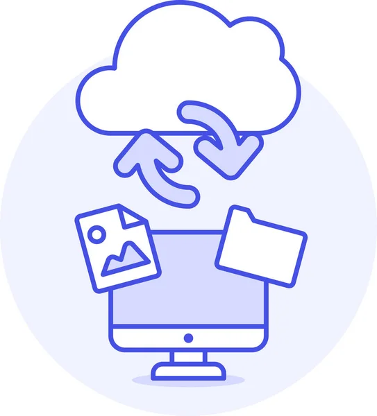 Icono Computadora Nube Copia Seguridad Estilo Filledoutline — Archivo Imágenes Vectoriales