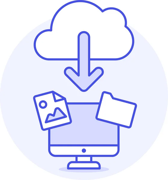 Cloud Computer Computing Icon Estilo Filledoutline — Archivo Imágenes Vectoriales