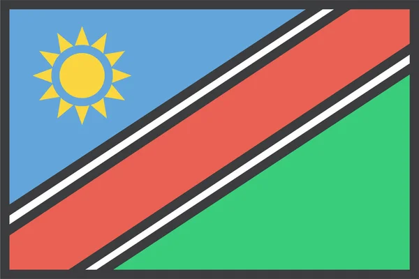 Icono Bandera Del País Africano Estilo Filledoutline — Archivo Imágenes Vectoriales