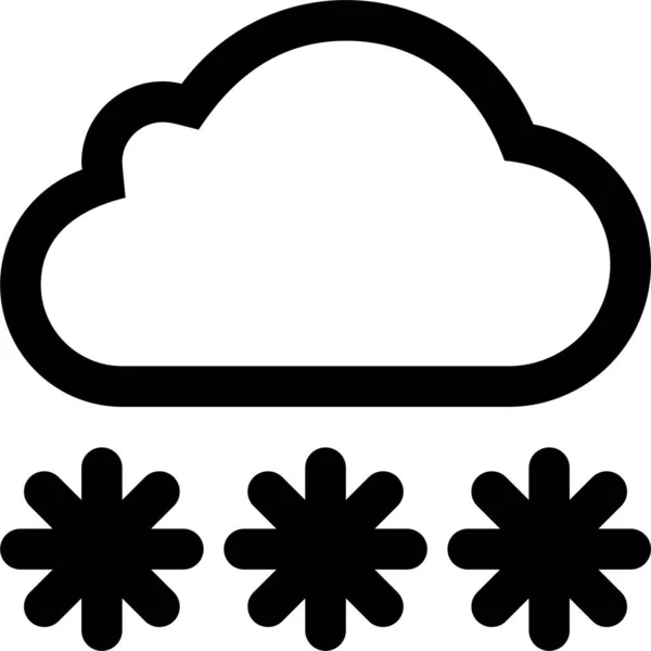 Nube Ventisca Icono Frío Estilo Contorno — Vector de stock