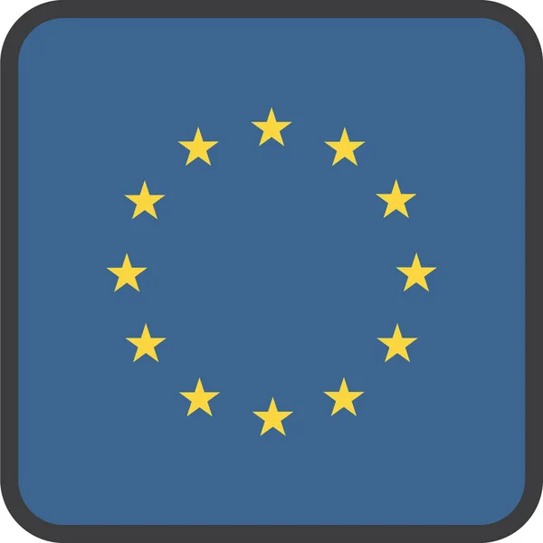 Country Europe Icona Europea Pieno Stile Contorno — Vettoriale Stock