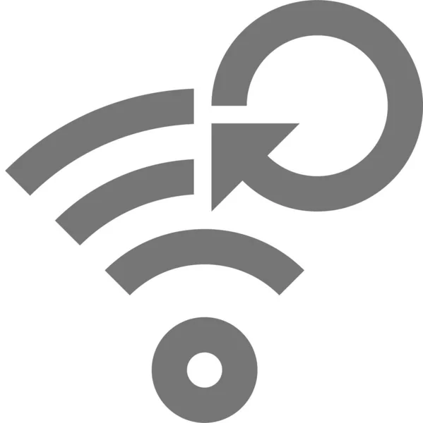 Icona Wifi Sincronizzazione Del Segnale Stile Solido — Vettoriale Stock