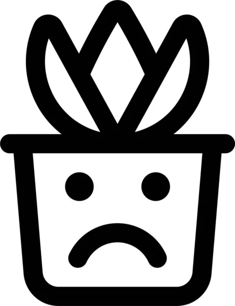 Plant Sad Potted Icon — Stock Vector