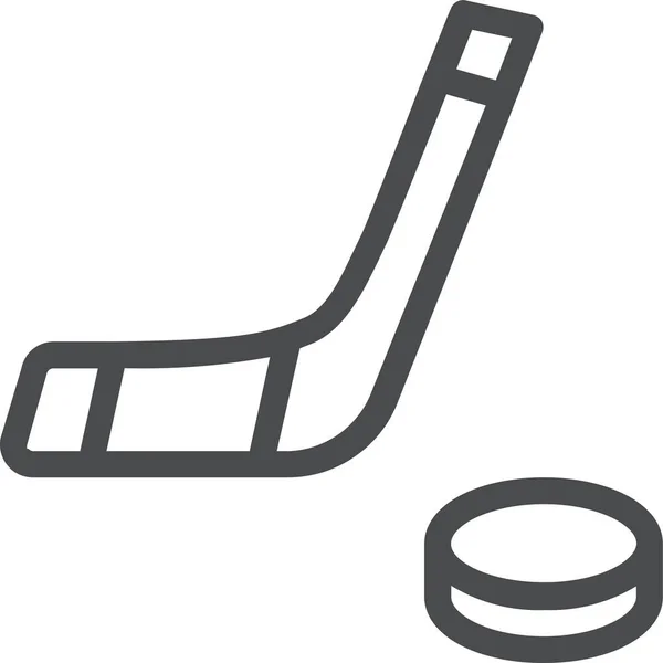 Icône Jeu Hockey Dans Style Contour — Image vectorielle