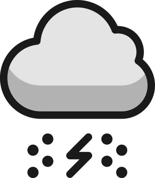 Weather Cloud Snow Icon Filledoutline Style — Stock Vector