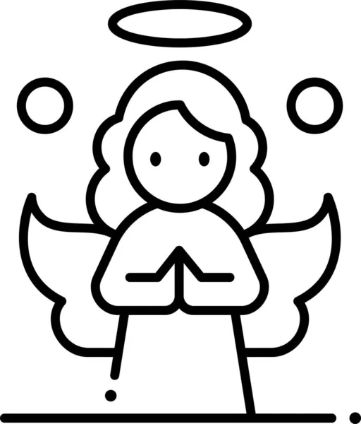 圣诞节系列中的天使圣诞翅膀图标 — 图库矢量图片