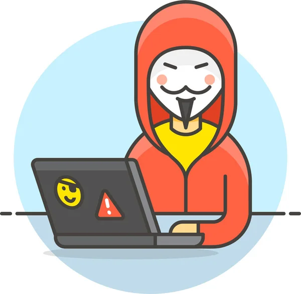 Kódování Anonymní Hackerské Ikony — Stockový vektor