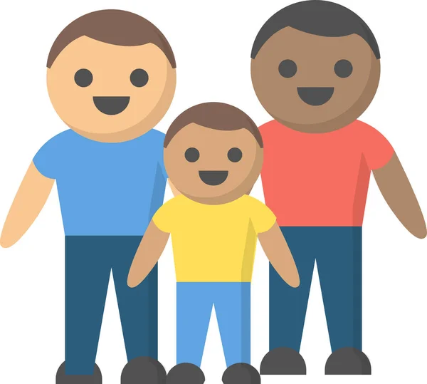 Igualdad Familia Gay Icono Plano Estilo — Vector de stock