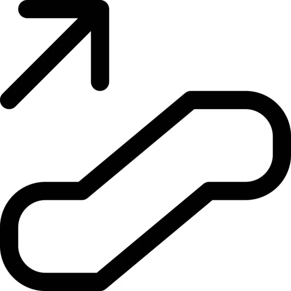 Escalator Ascend Flèche Icône Dans Style Contour — Image vectorielle