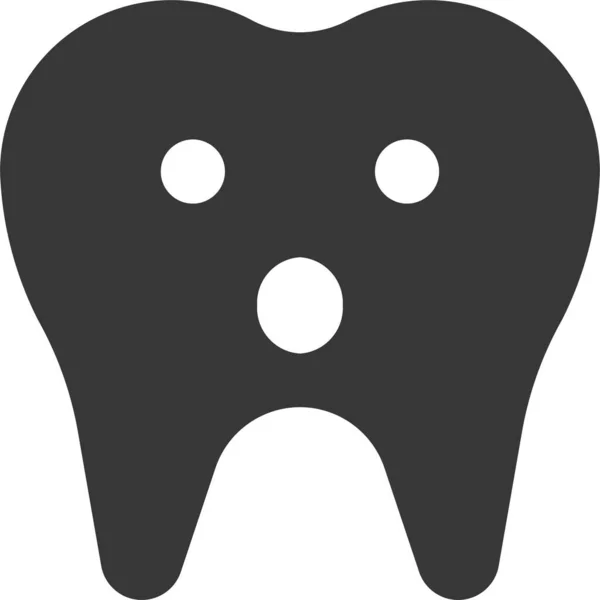 Οδοντικό Εικονίδιο Emoji Emoticon Συμπαγές Στυλ — Διανυσματικό Αρχείο
