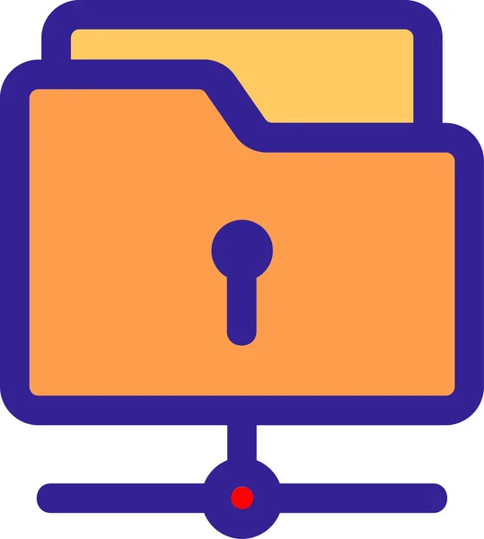 Zavřít Ikonu Zámku Složky Kategorii Počítačového Zabezpečení — Stockový vektor