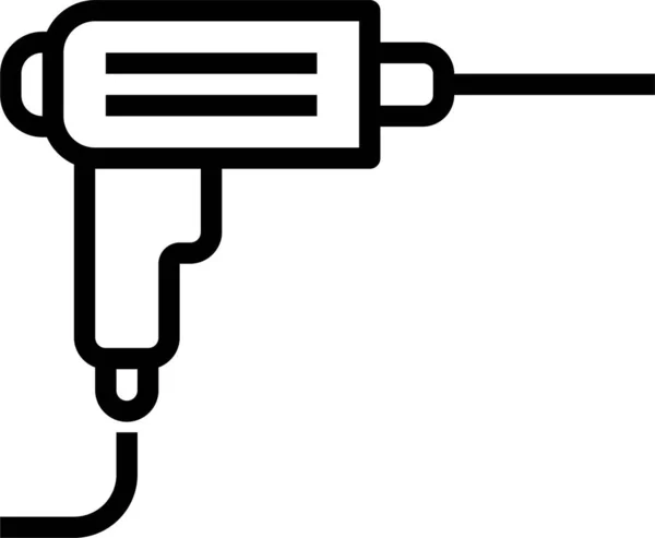 Perforadora Icono Máquina Perforación Estilo Esquema — Archivo Imágenes Vectoriales
