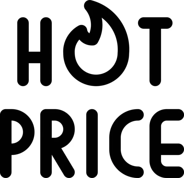 Etiqueta Precio Caliente Icono Estilo Esquema — Vector de stock