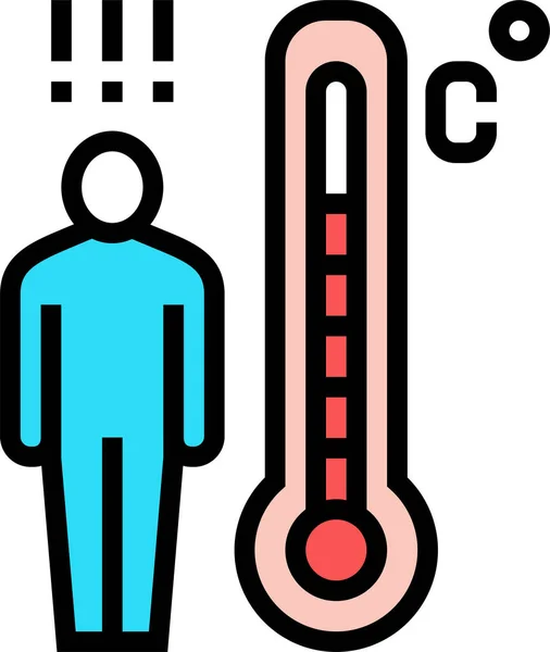 患者の高温アイコンのファイル概要スタイル — ストックベクタ