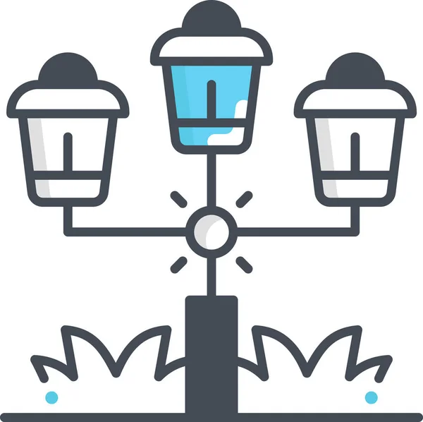 Lampadaire Lumière Jardin Icône — Image vectorielle