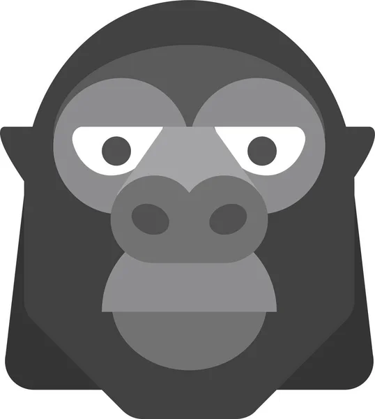 Gorilla Dier Aap Pictogram Platte Stijl — Stockvector