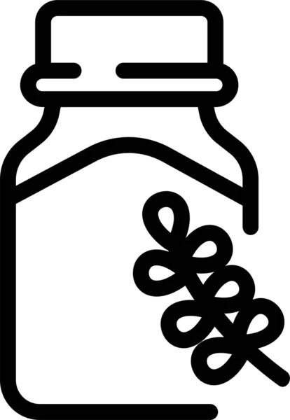 Bottle Glass Herb Icon — Stock Vector
