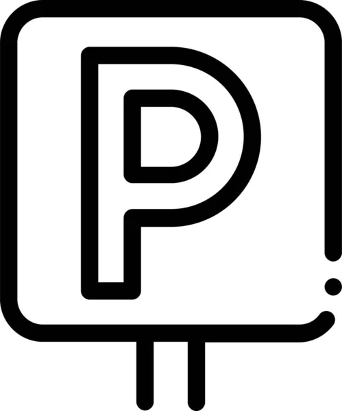 Ikona Sygnalizacji Parkingu Samochodowego Stylu Zarysu — Wektor stockowy