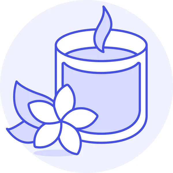 キャンドル冷たい花のアイコンファイルアウトラインスタイル — ストックベクタ