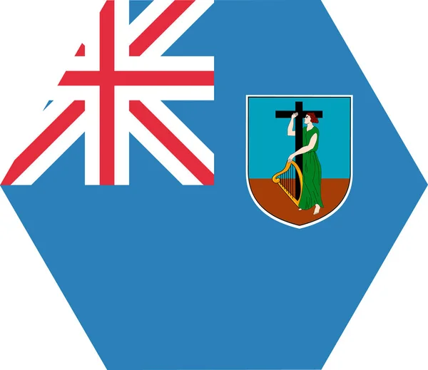 Länderfahne Montserrat Symbol Flachen Stil — Stockvektor