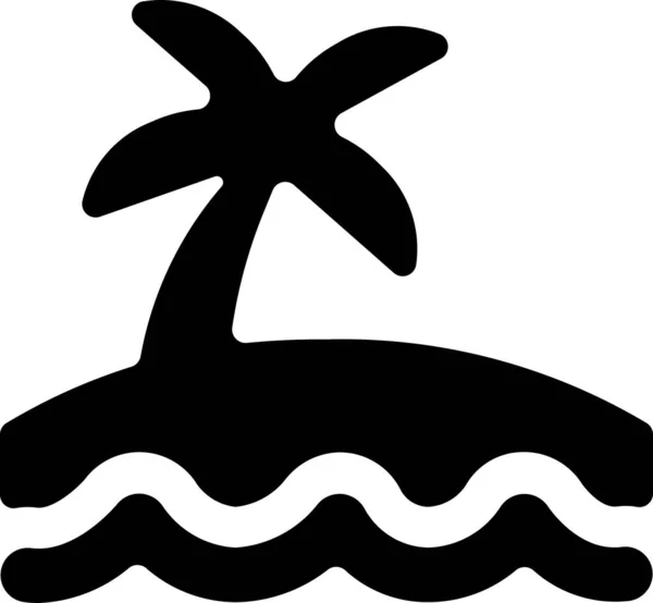 Икона Воды Пляже Твердом Стиле — стоковый вектор