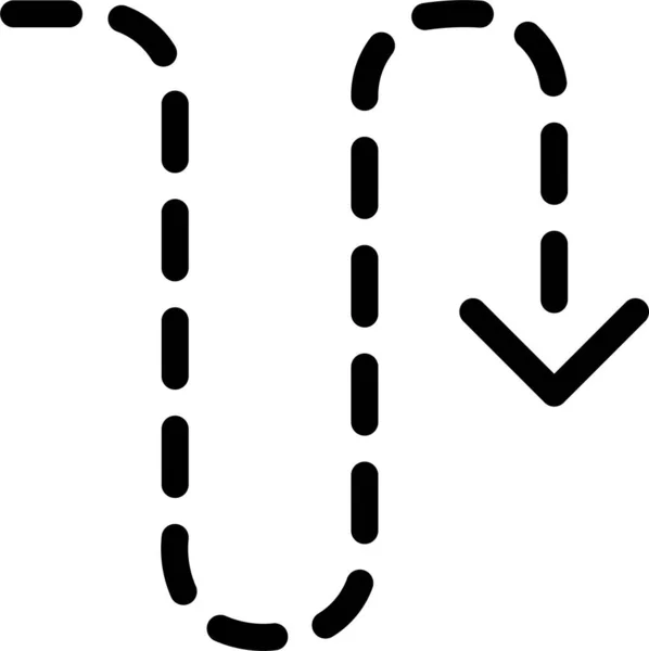 Icono Diagrama Guion Flecha Estilo Contorno — Vector de stock