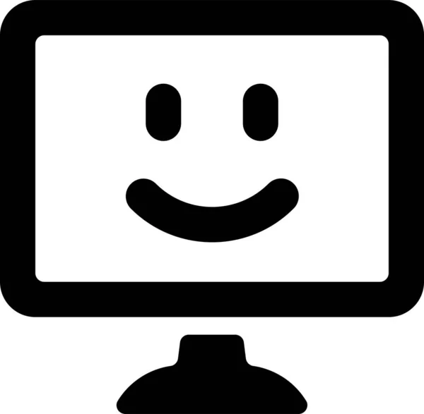 Επιφάνεια Εργασίας Οθόνη Smiley Εικονίδιο Στερεό Στυλ — Διανυσματικό Αρχείο