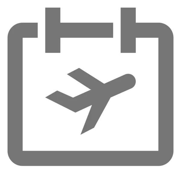 Icono Fecha Del Calendario Del Avión Estilo Esquema — Vector de stock