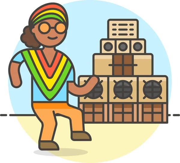 Banda Baile Icono Baile Estilo Filledoutline — Vector de stock