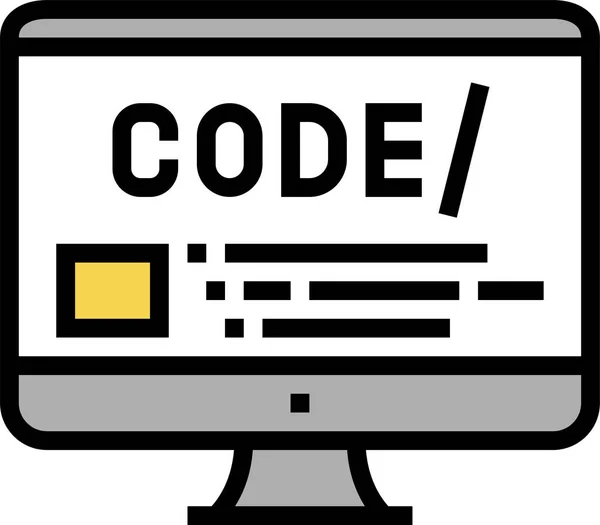 Code Computer Screen Icon — Stock Vector